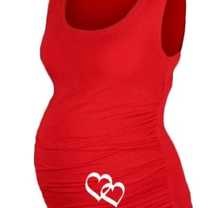 Top, tílko Dana s potiskem Srdíček  - červené, vel. L/XL