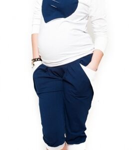 Be MaaMaa Sportovní, elegantní 3/4 kalhoty Tessi - grantové, vel. S