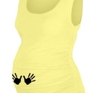 Be MaaMaa Top, tílko Dana s potiskem Ručiček - žluté, vel. L/XL
