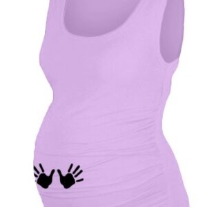 Be MaaMaa Top, tílko Dana s potiskem Ručiček - lila, vel. L/XL