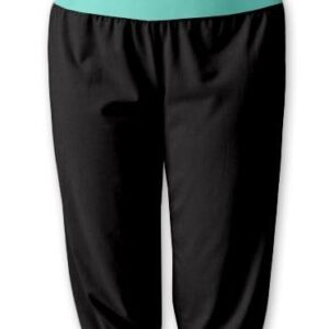 Be MaaMaa Sportovní 3/4 legíny CAPRI - černé/máta