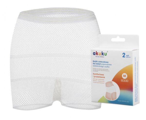 Poporodní síťkované kalhotky vel. L, 2ks v balení, Akuku - Image 2