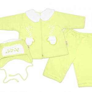 Kabátek, čepička a kalhoty Baby Nellys ®- zelená, vel. 68