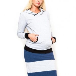 Těhotenská sukně Be MaaMaa - LORA jeans/sv. šedé
