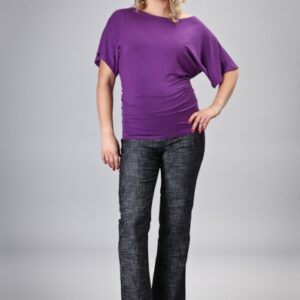 Gregx Elegantní těhotenské kalhoty JEANS - černý melír, vel. S