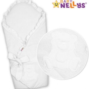 Baby Nellys Zavinovačka s výztuží Teddy Bear - jersey - bílá