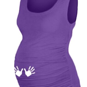Be MaaMaa Top, tílko Dana s potiskem Ručiček - fialová, vel. L/XL