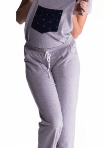 Be MaaMaa Těhotenské teplákové zahradníky - šedé, vel. XL