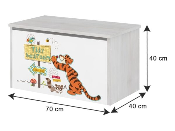 Box na hračky, truhla Medvídek Ouško sv. modré s bílou - Obrázek 2