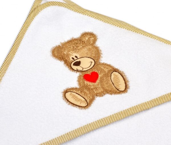 Froté osuška s kapucí Baby Nellys® 80x80cm  Sweet dreams by TEDDY - bílá - Obrázek 2