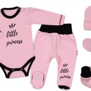 5-ti dílná soupravička do porodnice Little Princess, vel. 62 - růžová