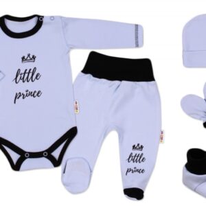 5-ti dílná soupravička do porodnice Little Prince, vel. 62 - modrá
