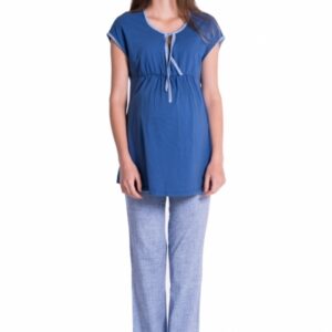 Be MaaMaa Těhotenské,kojící pyžamo - jeans/modrá