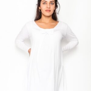 Be MaaMaa Volná těhotenská halenka/tunika dlouhý rukáv Aria - bílá, vel. S