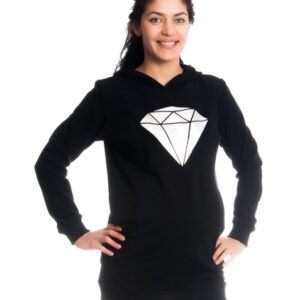 Be MaaMaa Těhotenské a kojící triko/mikina Diamant, dl. rukáv, černé, vel. XS