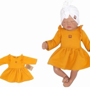 Z&Z Dětské teplákové šatičky/tunika Princess - hořčicové, vel. 62