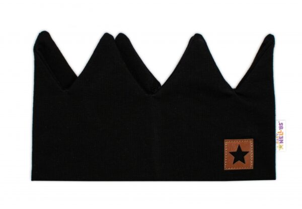 Dvouvrstvá čelenka, Hand Made, bavlna, Korunka STAR - černá, 104/116 - Obrázek 3