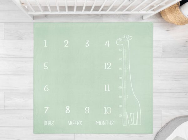 Milníková mušelínová plenka/dečka 120x120 cm Boho Sensillo, mátová - Obrázek 4