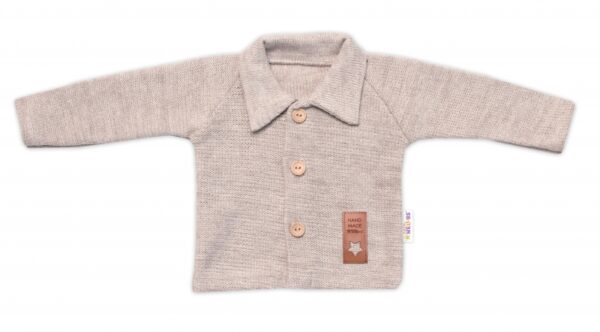 Pletený svetřík s knoflíčky Boy, Baby Nellys, béžový - Image 3