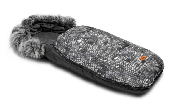 Prošívaný fusák s kožešinou 100x45cm, SENSILLO OLAF DOTS - grafit - Image 5