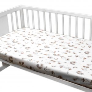 Bavlněné prostěradlo do postýlky, Kačátko, bílá/béžová, 140x70 cm