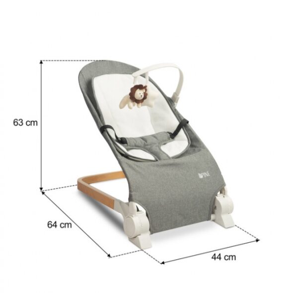 Kojenecké lehátko, ergonomické Pine - šedé - Obrázek 12