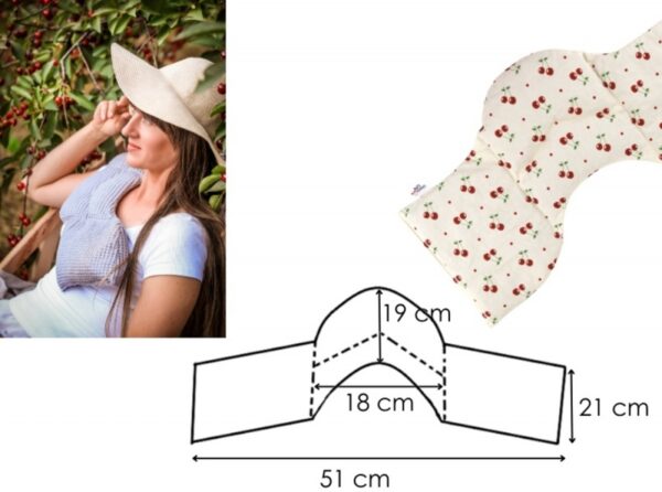 Ramenní nahřívací pás s třešňovými pecičkami, termofor - Cherry life, ecru - Obrázek 4
