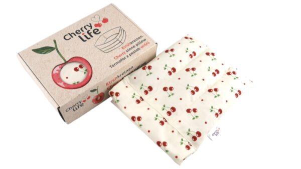 Bederní nahřívací pás s třešňovými pecičkami, termofor - Cherry life, ecru - Obrázek 2