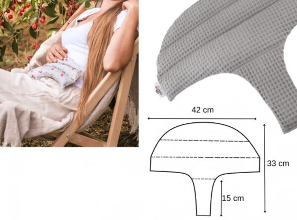 Dámský nahřívací pás s třešňovými pecičkami, termofor - Cherry life, ecru - Obrázek 2
