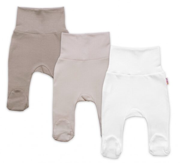 Rostoucí výhodná sada, 3x polodupačky pro miminko Nature - béžová/taupe/bílá - Image 2