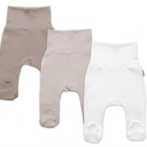 Rostoucí výhodná sada, 3x polodupačky pro miminko Nature - béžová/taupe/bílá, vel. 62/68