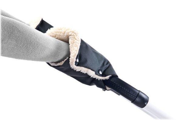 Rukávníky ke kočárku, vlna - černé - Image 2