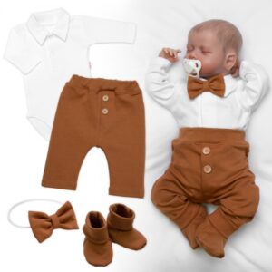 4D sada pro chlapečky Baby Elegán - karamelová, vel. 68