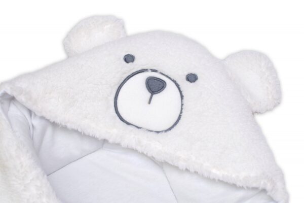 Beránková zavinovačka s kapucí bavlna/beránek, Teddy Bear - bílá/smetanová - Image 2