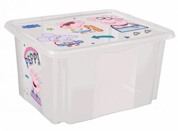 Box na hračky Prasátko Peppa 45 l, transparentní
