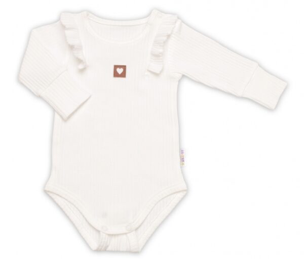 Žebrovaná rostoucí souprava 3D, Baby Girl - smetanová - Obrázek 3