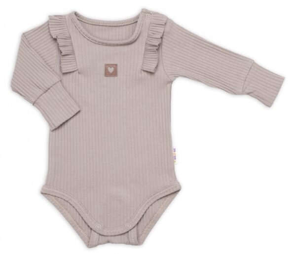 Žebrovaná rostoucí souprava 3D, Baby Girl - taupe, vel. 68/74 - Obrázek 3