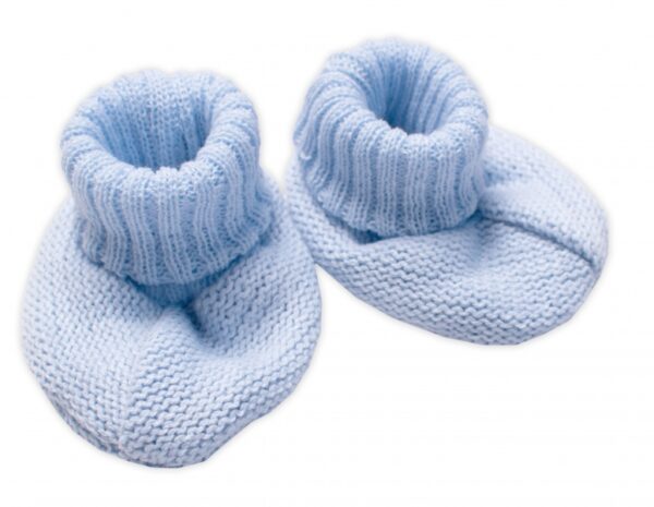 Pletené botičky/capáčky STAR Hand Made Baby Nellys, modré, vel. 68/74