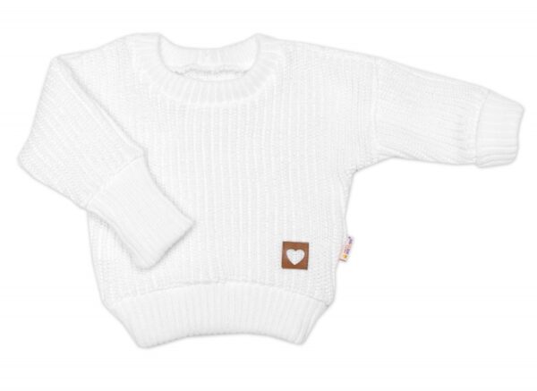 Rostoucí oversize pletený svetřík pro miminko, bílé - Image 3