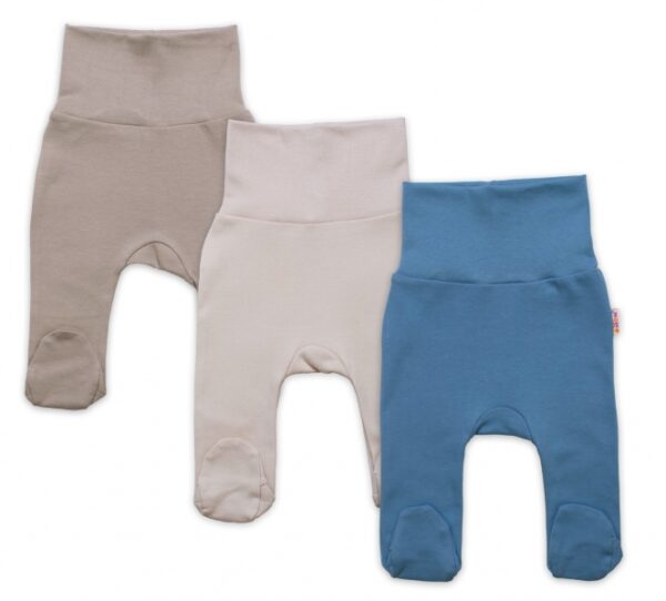 Rostoucí výhodná sada, 3x polodupačky pro miminko Nature - modrá/béžová/taupe - Image 2
