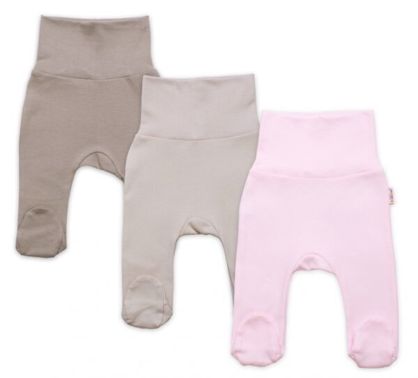 Rostoucí výhodná sada, 3x polodupačky pro miminko Nature - růžová/béžová/taupe, vel. 56/62 - Image 2
