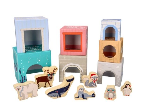 Skládací pyramida s dřevěnými zvířatky, Antarktida, Adam Toys - Obrázek 5