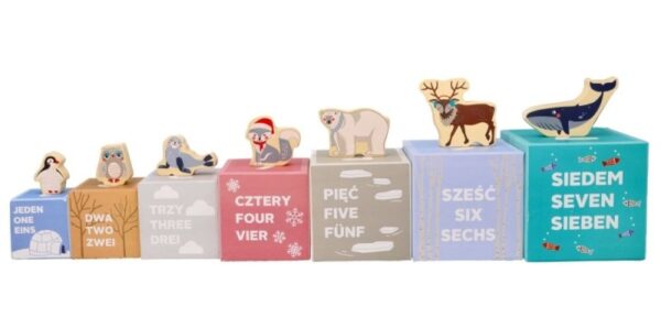 Skládací pyramida s dřevěnými zvířatky, Antarktida, Adam Toys - Obrázek 6