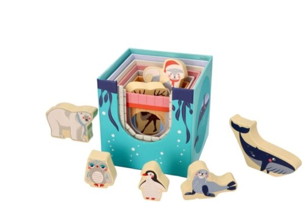 Skládací pyramida s dřevěnými zvířatky, Antarktida, Adam Toys - Obrázek 7