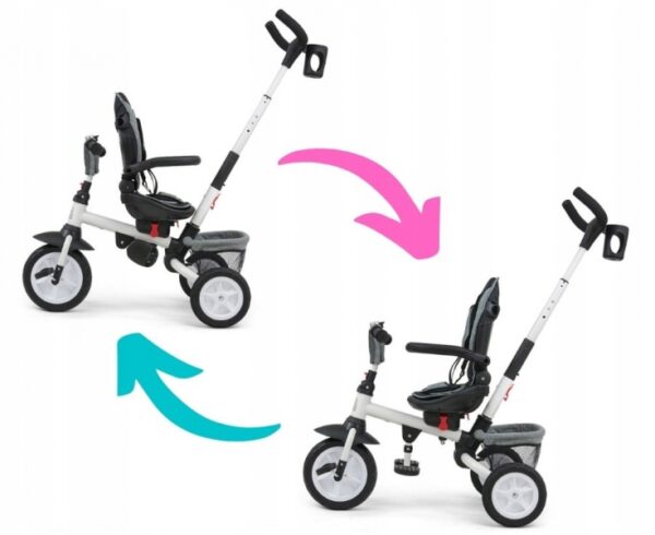 Luxusní Tříkolka Milly Mally Stanley Rubber Grey, šedá - Obrázek 2