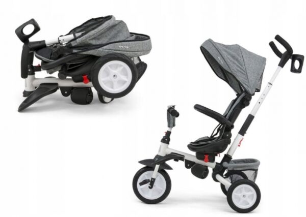 Luxusní Tříkolka Milly Mally Stanley Rubber Grey, šedá - Obrázek 5