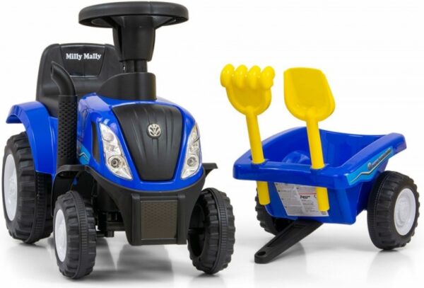 Jezdítko, odrážedlo traktor New Holland s vlečkou, Milly Mally, modré - Obrázek 2