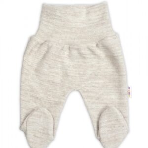 Pletené kojenecké polodupačky Hand Made, Baby Nellys, světle béžové, vel. 68