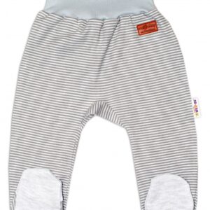 Baby Nellys Kojenecké polodupačky Monkey - proužky/sv. šedý melírek, vel. 74