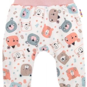 Polodupačky, bavlna Space Bear, Baby Nellys - pastel pudrová
